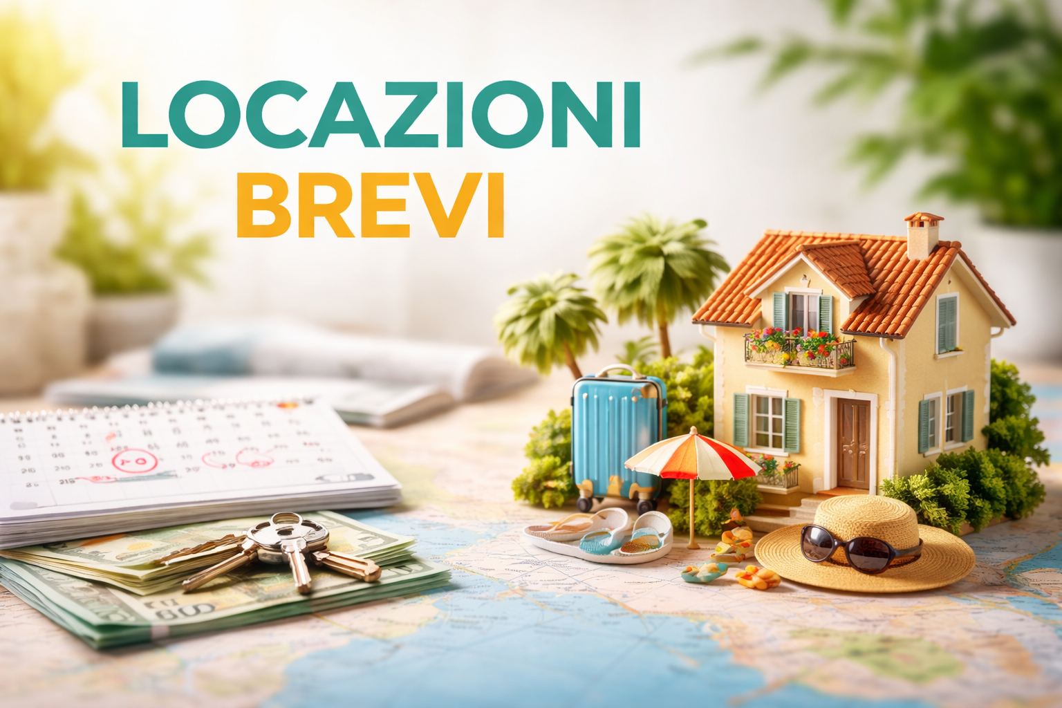 Locazioni brevi 2026 con casa e chiavi, rappresentazione della gestione immobiliare e delle nuove regole fiscali