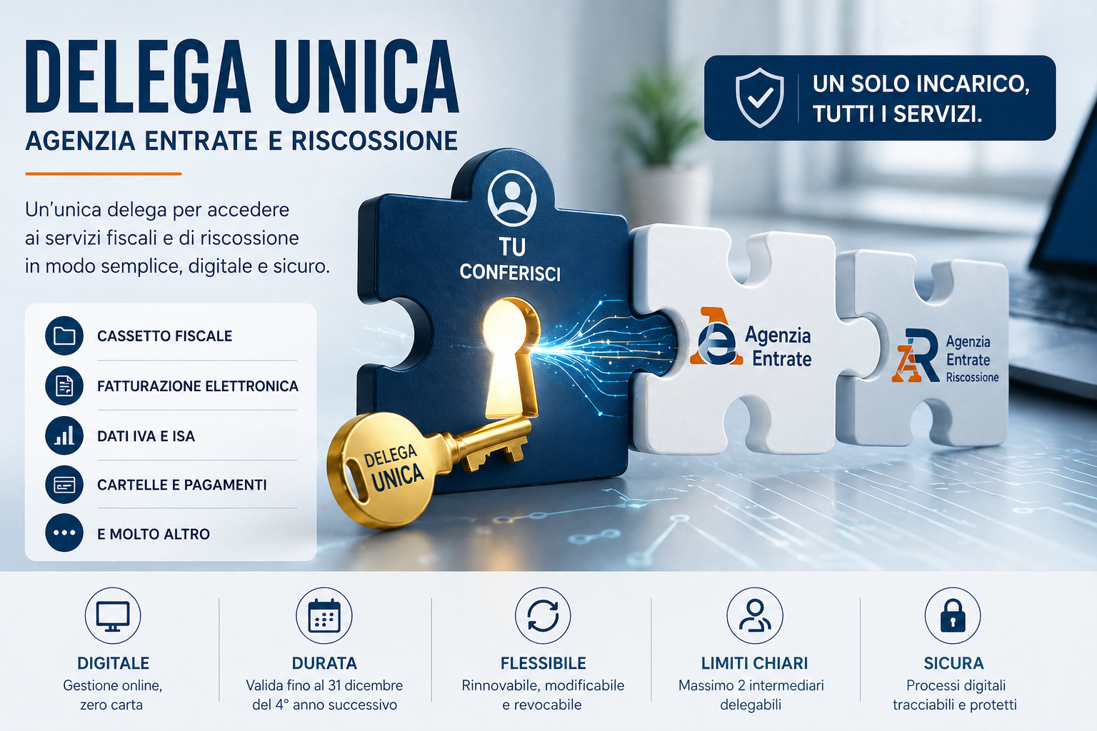 delega unica Agenzia Entrate e riscossione accesso ai servizi fiscali digitali con un unico incarico