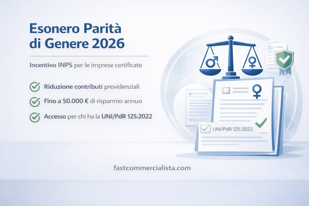 esonero parità di genere 2026 incentivo INPS per aziende con certificazione UNI PdR 125 2022