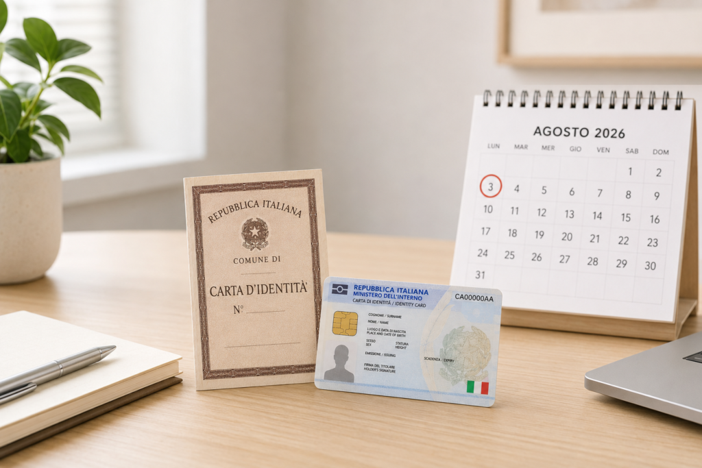 Carta d'identità cartacea 2026 e Carta d'Identità Elettronica con scadenza del 3 agosto 2026